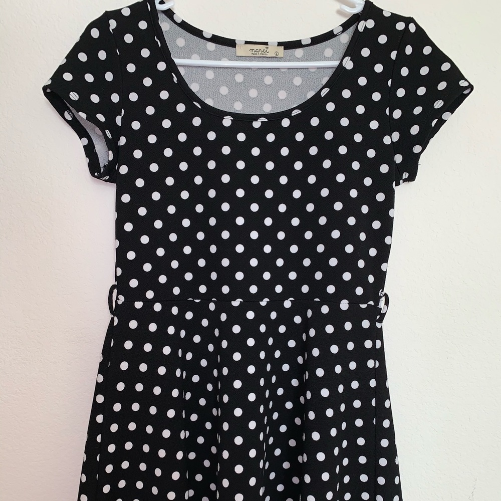 Black and White Polka Dot Skater Dress